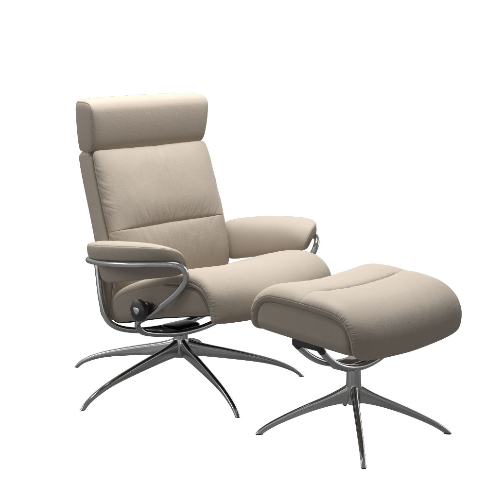Sillón de Stressless® modelo TOKYO Pie Star base Plus™ System BalanceAdapt™ piel Paloma
