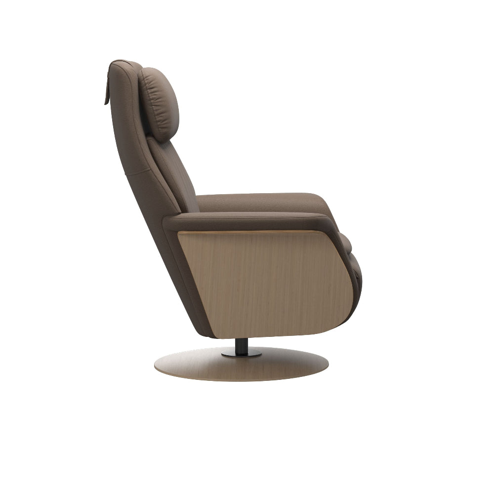 Sillón modelo SAM WOOD Pie Disc Plus™ System Power™ con calefacción piel Batick