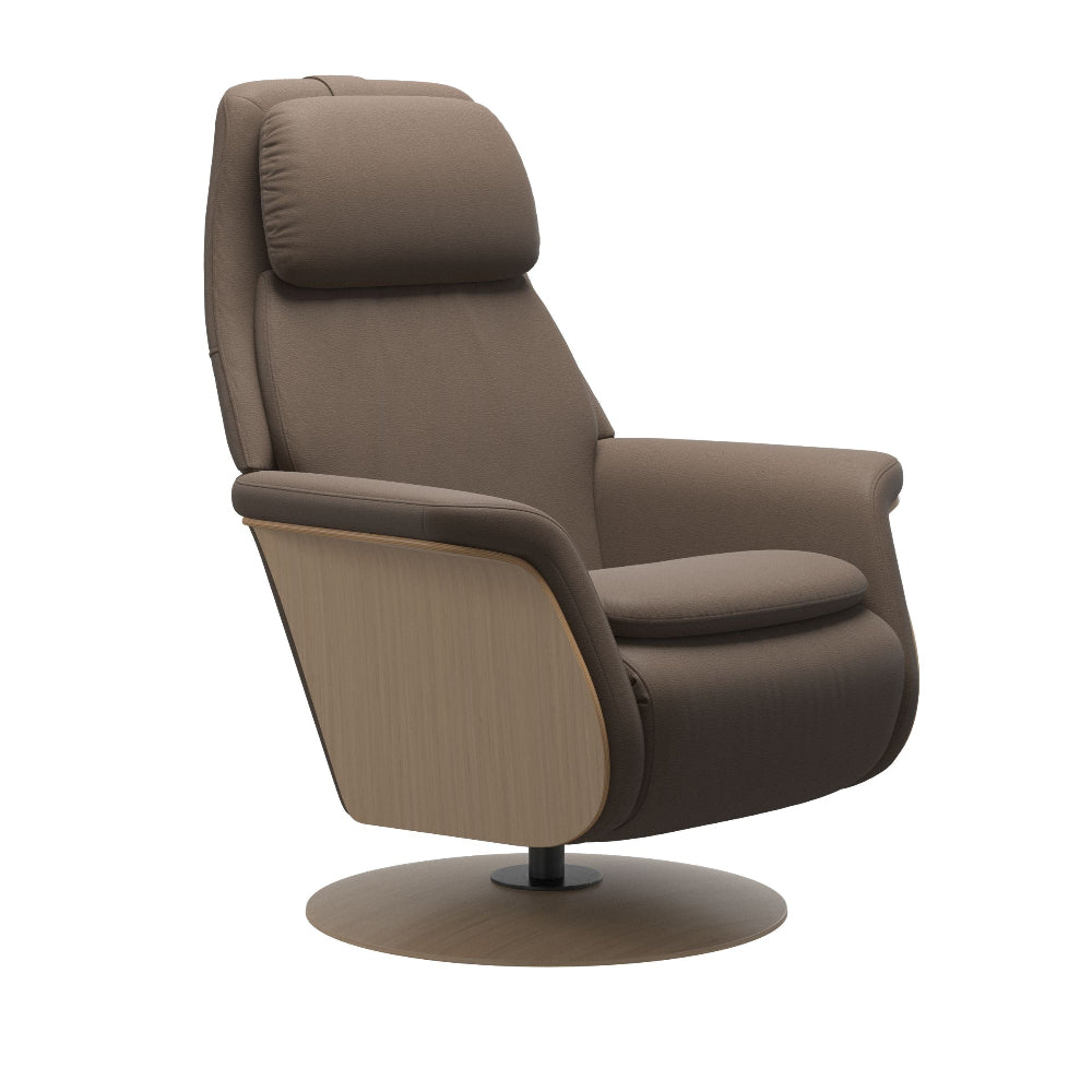 Sillón modelo SAM WOOD Pie Disc Plus™ System Power™ con calefacción piel Batick