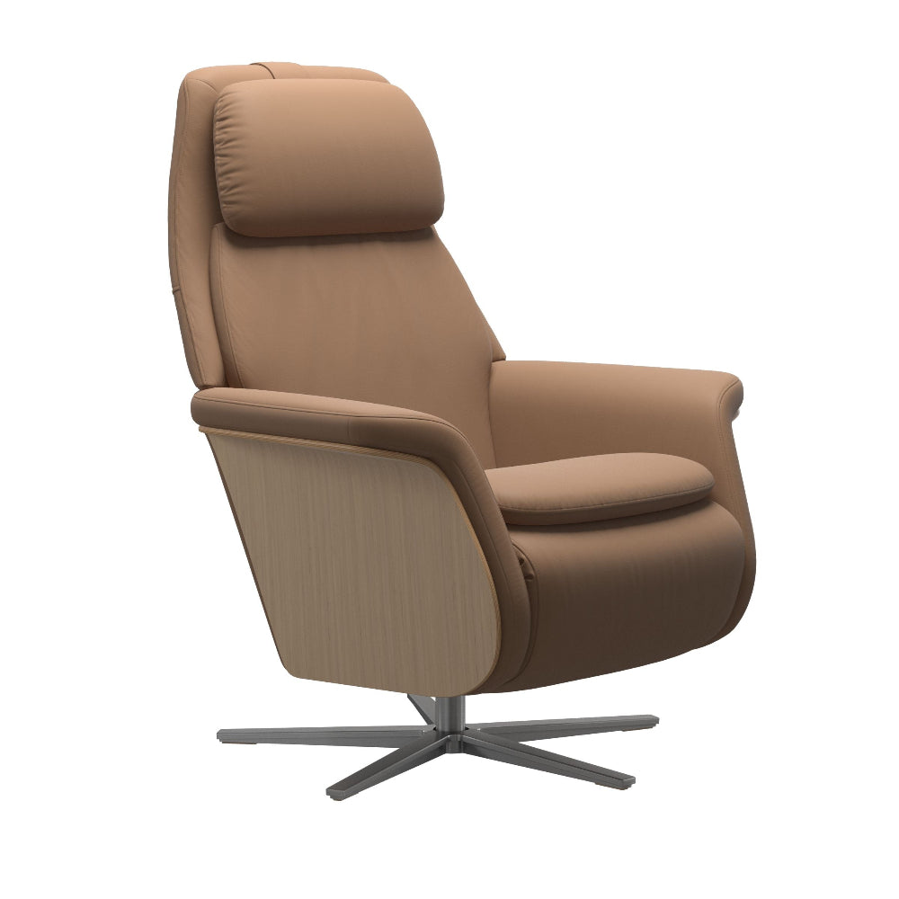 Sillón modelo SAM WOOD Pie Sirius Plus™ System Power™ con calefacción piel Batick