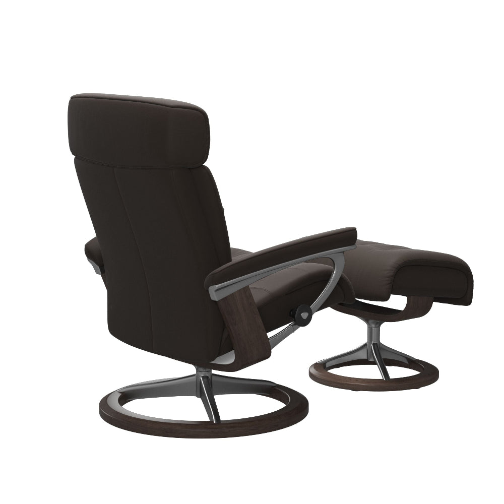 Sillon STRESSLESS modelo ERIK con pie Signature en piel Paloma
