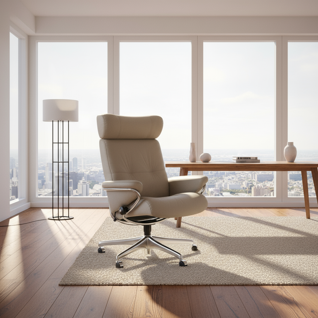 Sillón giratorio Stressless® modelo BERLIN Home Office con reposacabezas ajustable