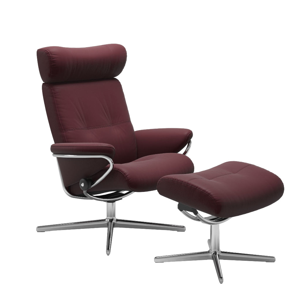 Sillón de Stressless® modelo BERLIN Pie Cross base Plus™ System BalanceAdapt™ piel Batick