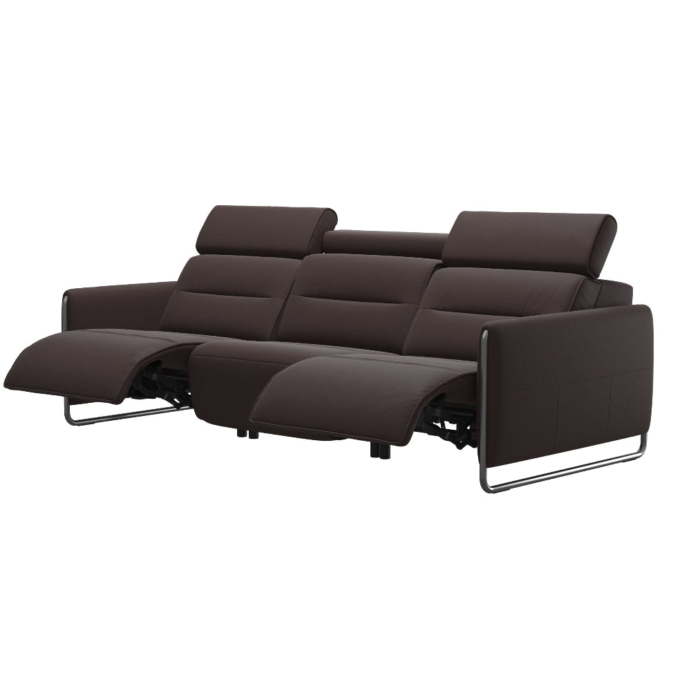 Sofá 3 plazas modelo EMILY Stressless® Power™ Brazo Metal piel Paloma