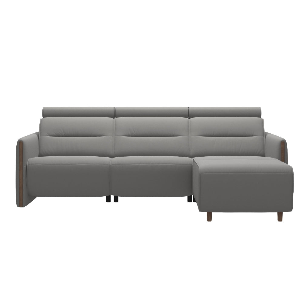 Sofá chaiselongue (L) con Long Seat modelo EMILY Stressless® Power™ Brazo Madera piel Paloma