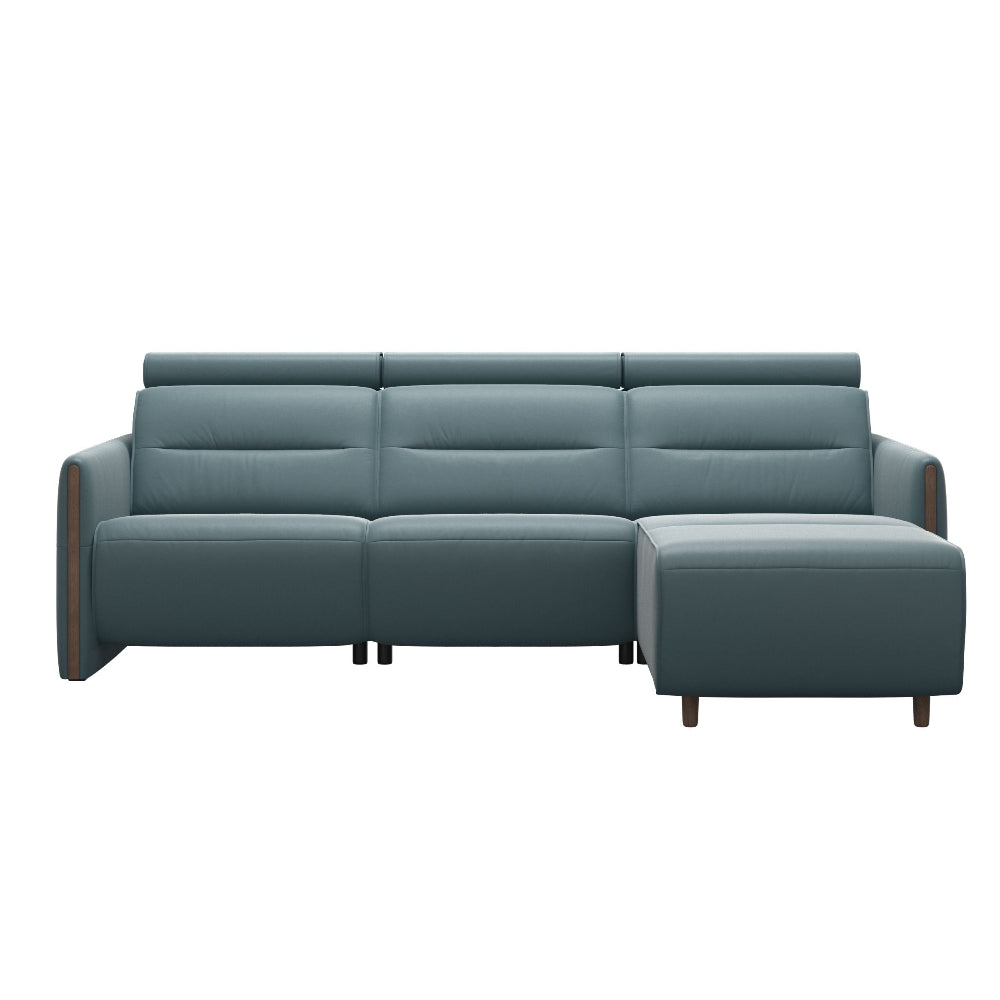 Sofá chaiselongue (M) con Long Seat modelo EMILY Stressless® Power™ Brazo Madera piel Paloma
