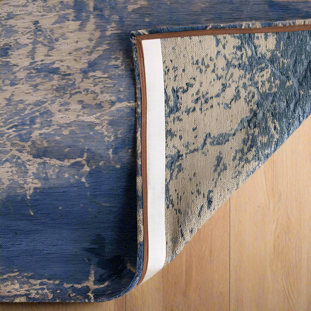 Alfombra moderna RustIK Chenille base Azul