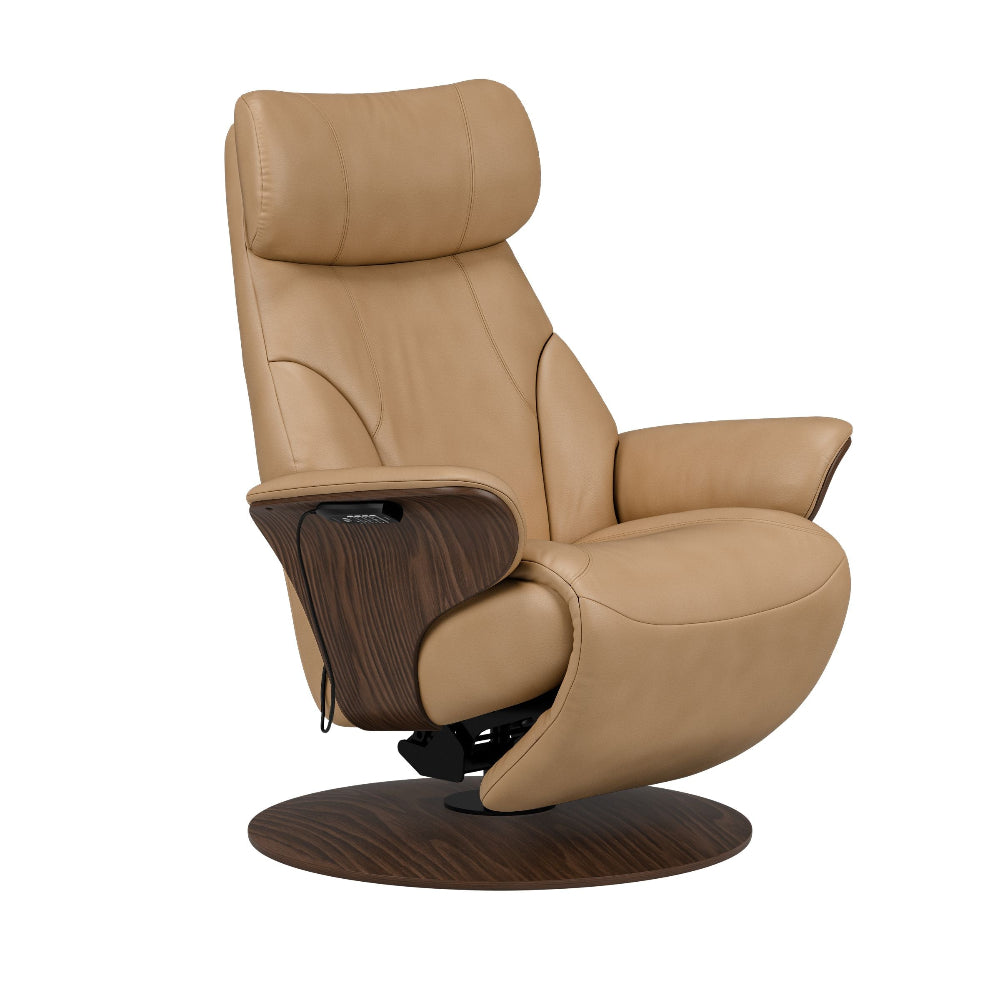 Sillón modelo SAM WOOD Pie Disc Plus™ System Power™ con calefacción piel Paloma