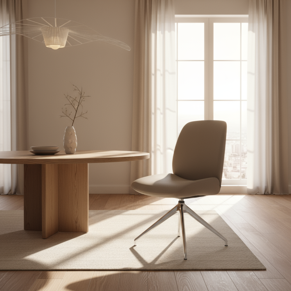 Silla giratoria de comedor Stressless® modelo BAY D350 sin brazos Pie de Acero