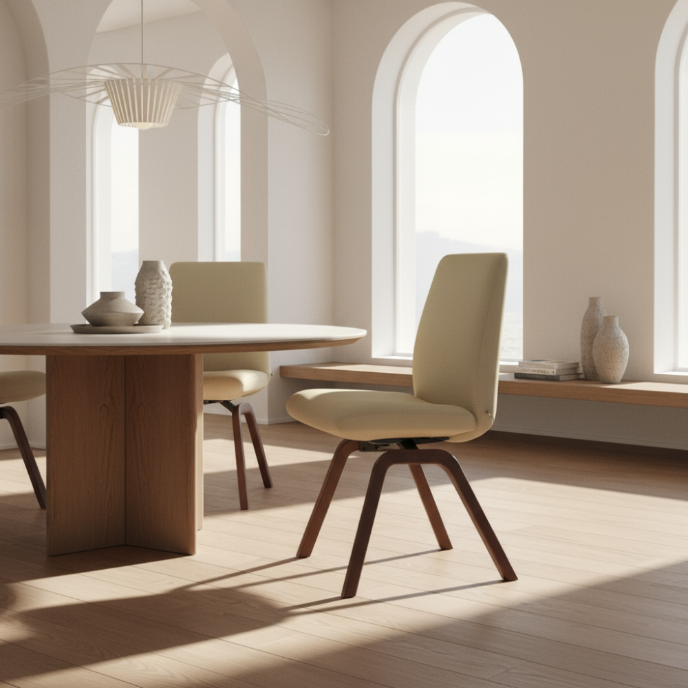 Silla de comedor Stressless® modelo LAUREL D200 sin brazos Pie de Madera