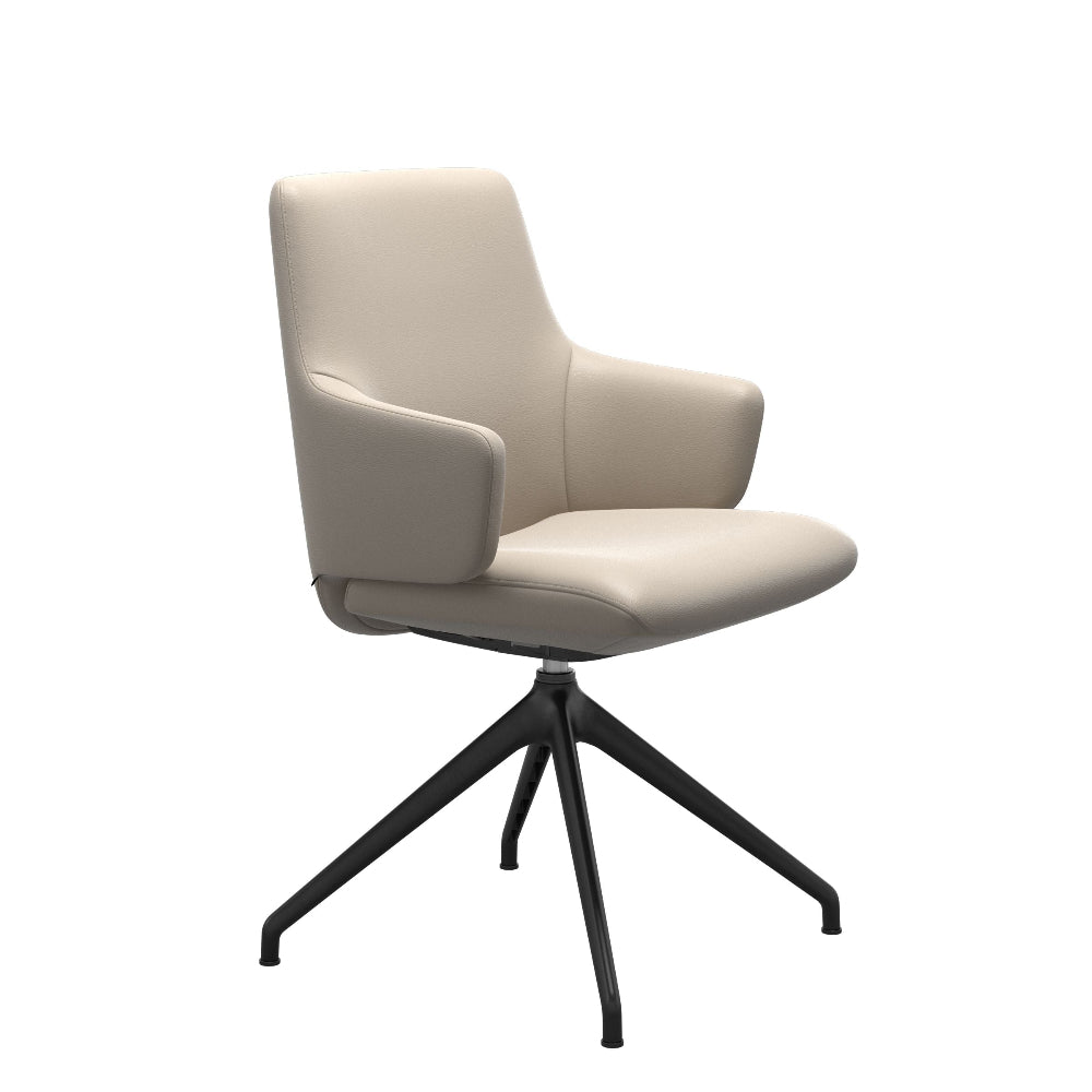 Silla giratoria de comedor Stressless® modelo LAUREL D350 con brazos Pie de Acero