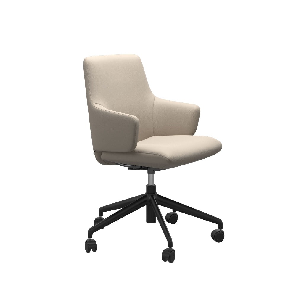 Sillón giratorio Stressless® modelo LAUREL respaldo bajo con brazos Home Office