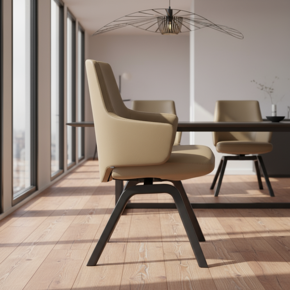 Silla de comedor Stressless® modelo VANILLA D200 con brazos Pie de Madera