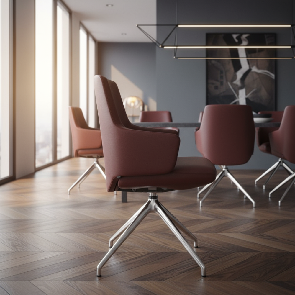 Silla giratoria de comedor Stressless® modelo VANILLA D350 con brazos Pie de Acero