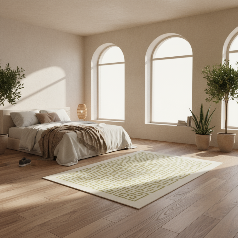 Alfombra moderna Atenas dibujo Verde Oliva