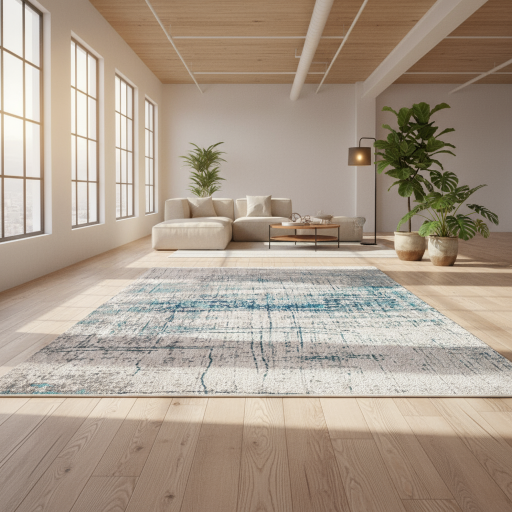 Alfombra moderna Cloud Chenille nube Azul