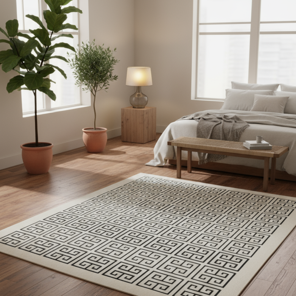 Alfombra moderna Atenas dibujo Negro