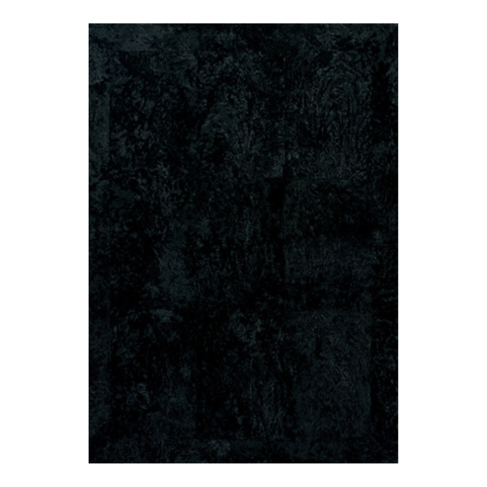 Alfombra de diseño en piel Curly Negro