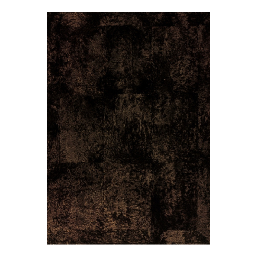 Alfombra de diseño en piel Curly Marrón