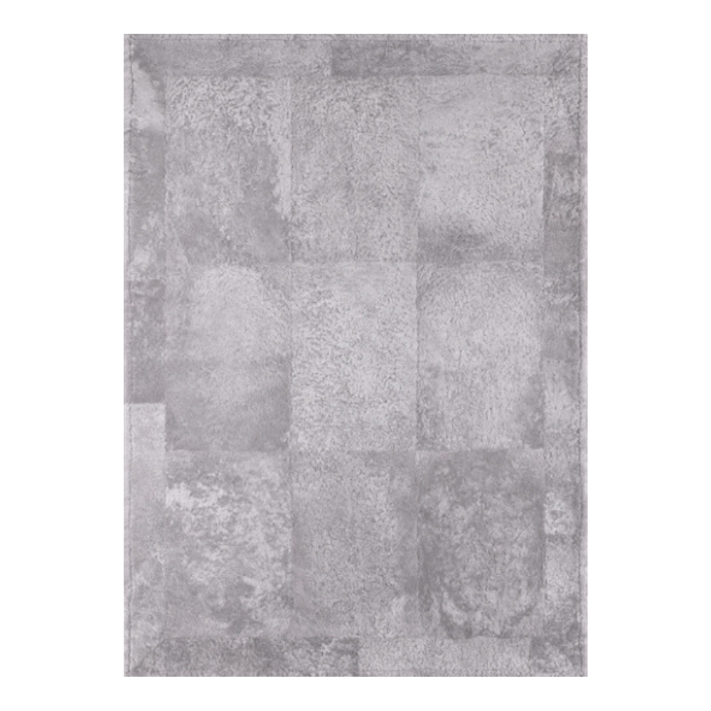 Alfombra de diseño en piel Curly Perla