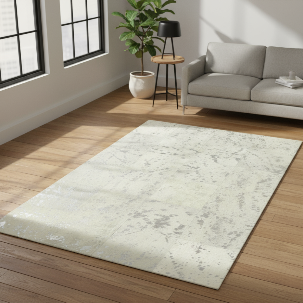 Alfombra de diseño en piel Leather Patchwork dibujo J