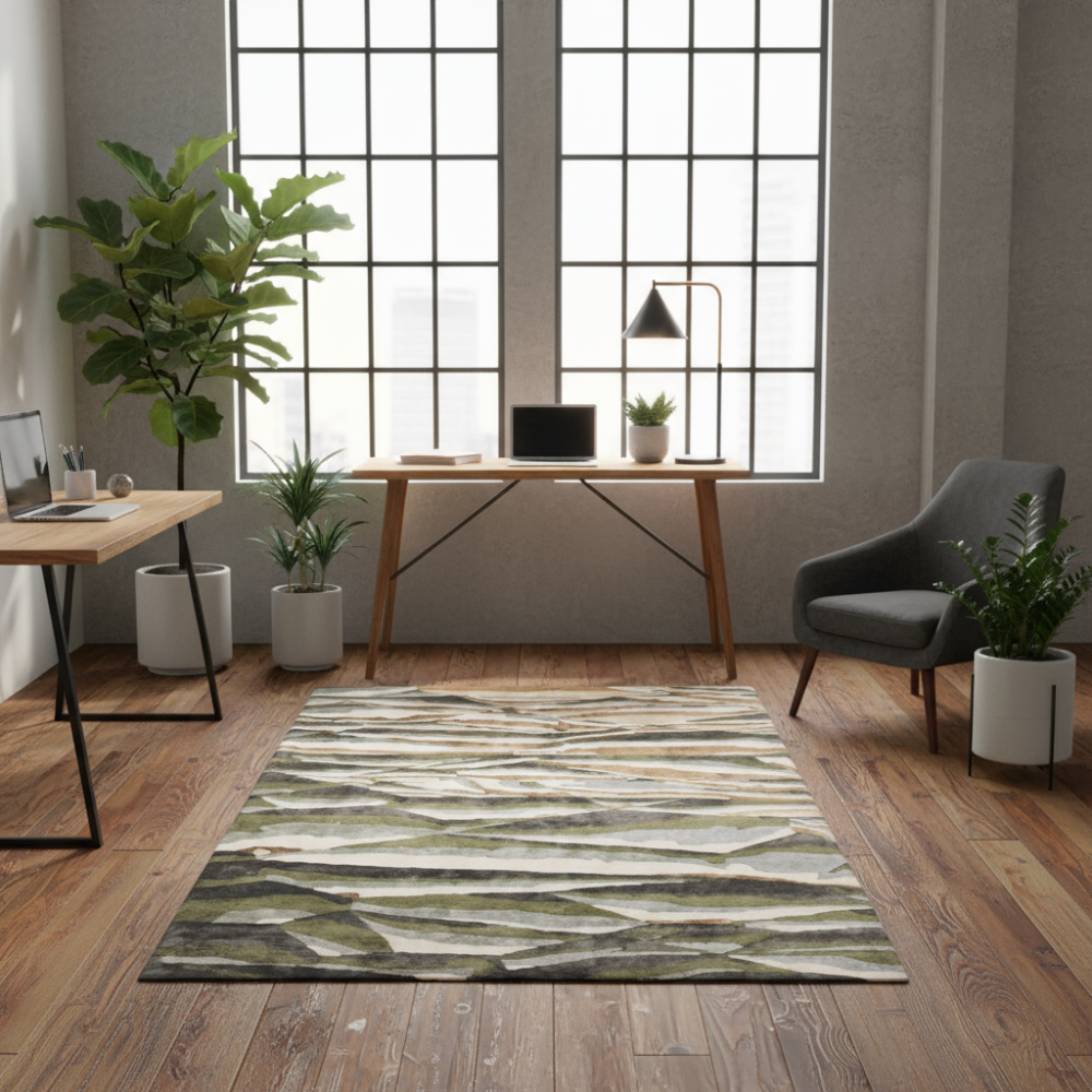 Alfombra moderna Shale Verde