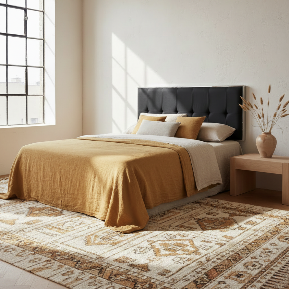 Cabecero de cama con capitoné modelo 4800 Negro