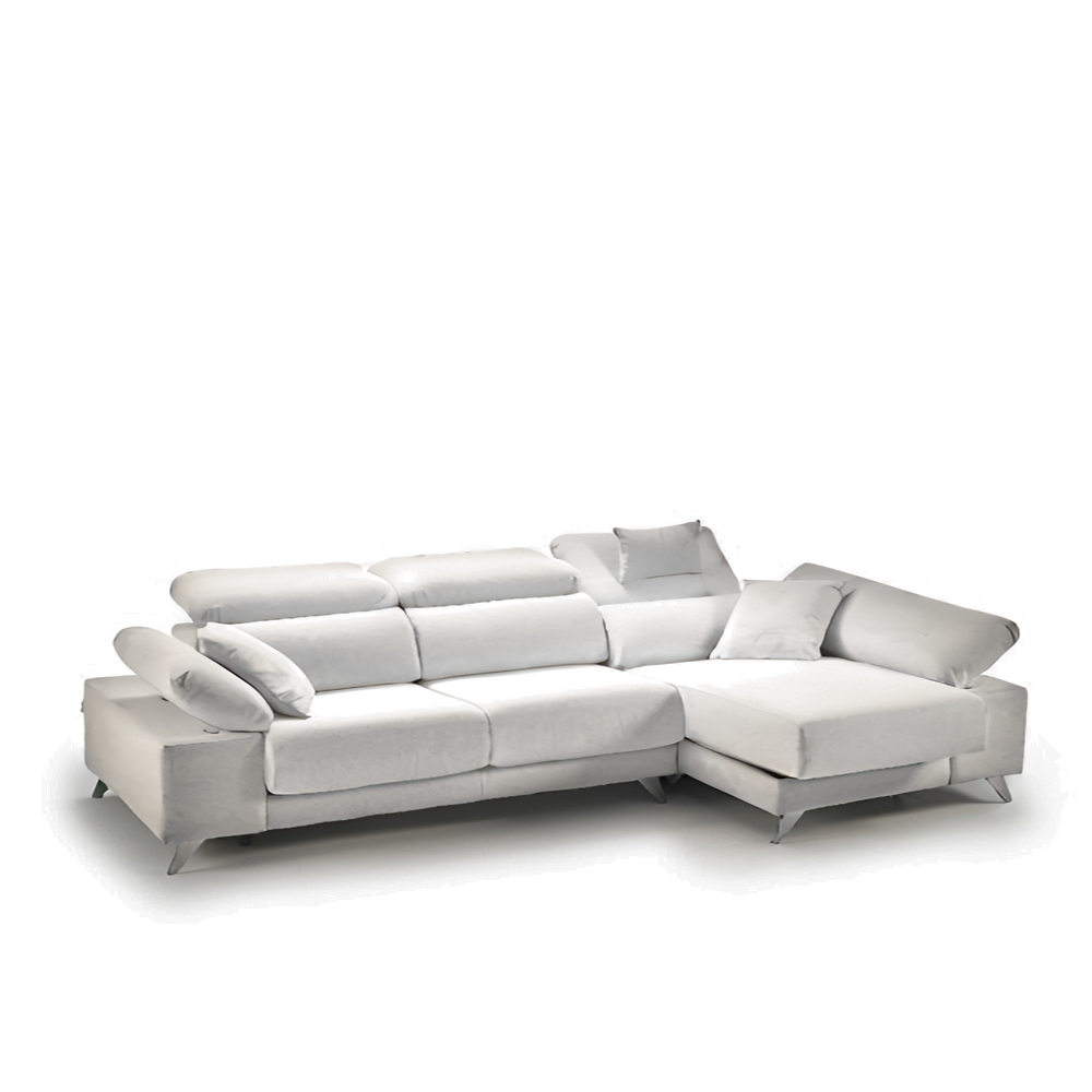 Chaiselongue NICE con 2 extraibles con carro tapizado antimanchas Aquaclean