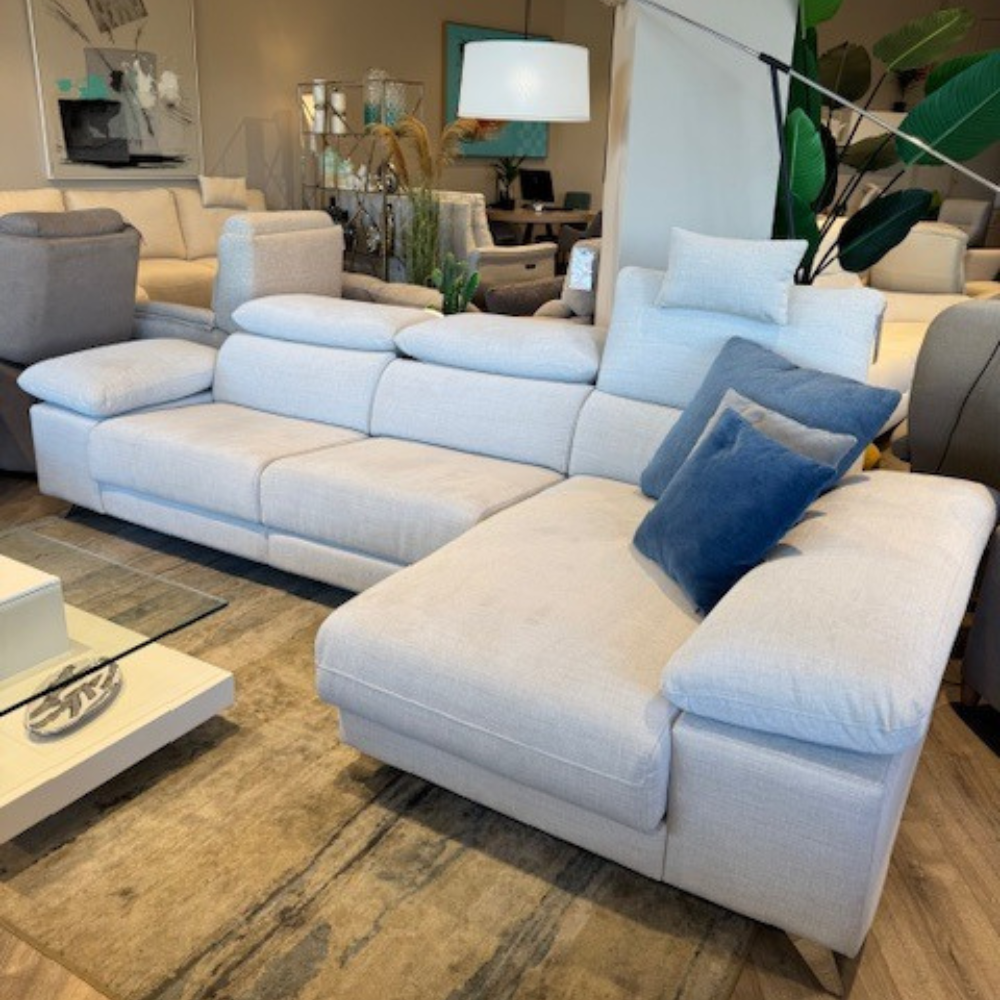 Chaiselongue NICE con 2 extraibles con carro tapizado antimanchas Aquaclean