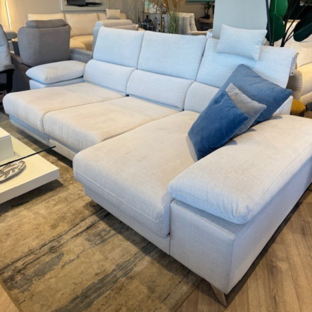 Chaiselongue NICE con 2 extraibles con carro tapizado antimanchas Aquaclean