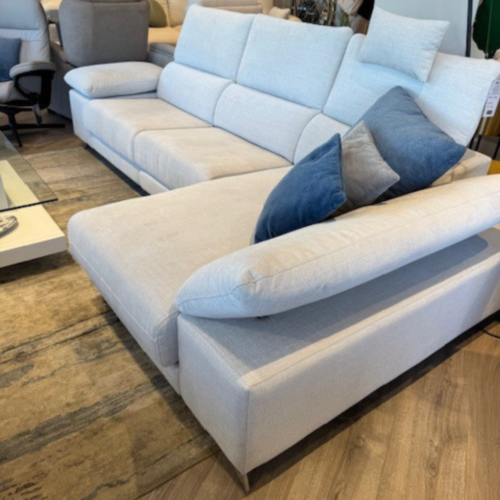 Chaiselongue NICE con 2 extraibles con carro tapizado antimanchas Aquaclean