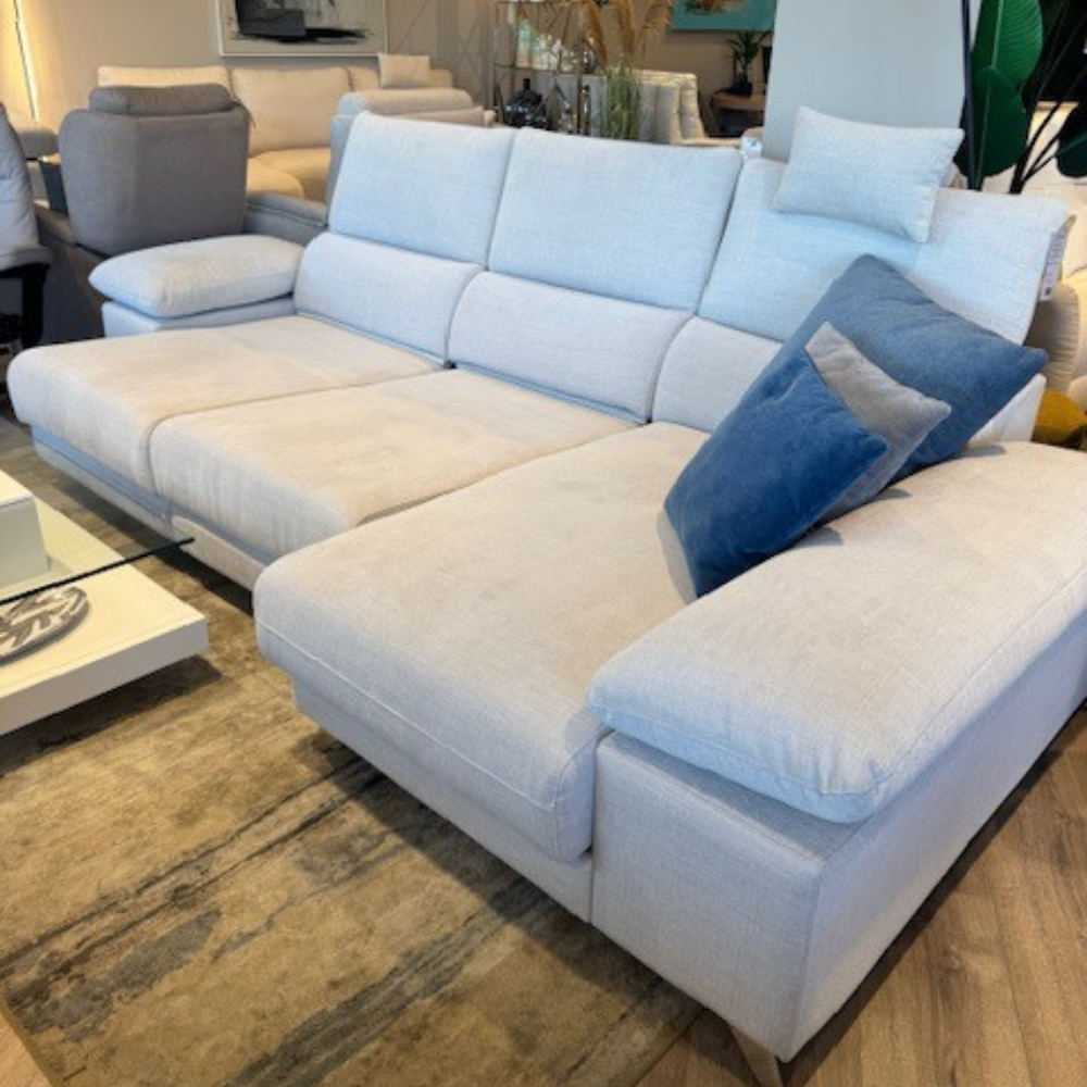 Chaiselongue NICE con 2 extraibles con carro tapizado antimanchas Aquaclean