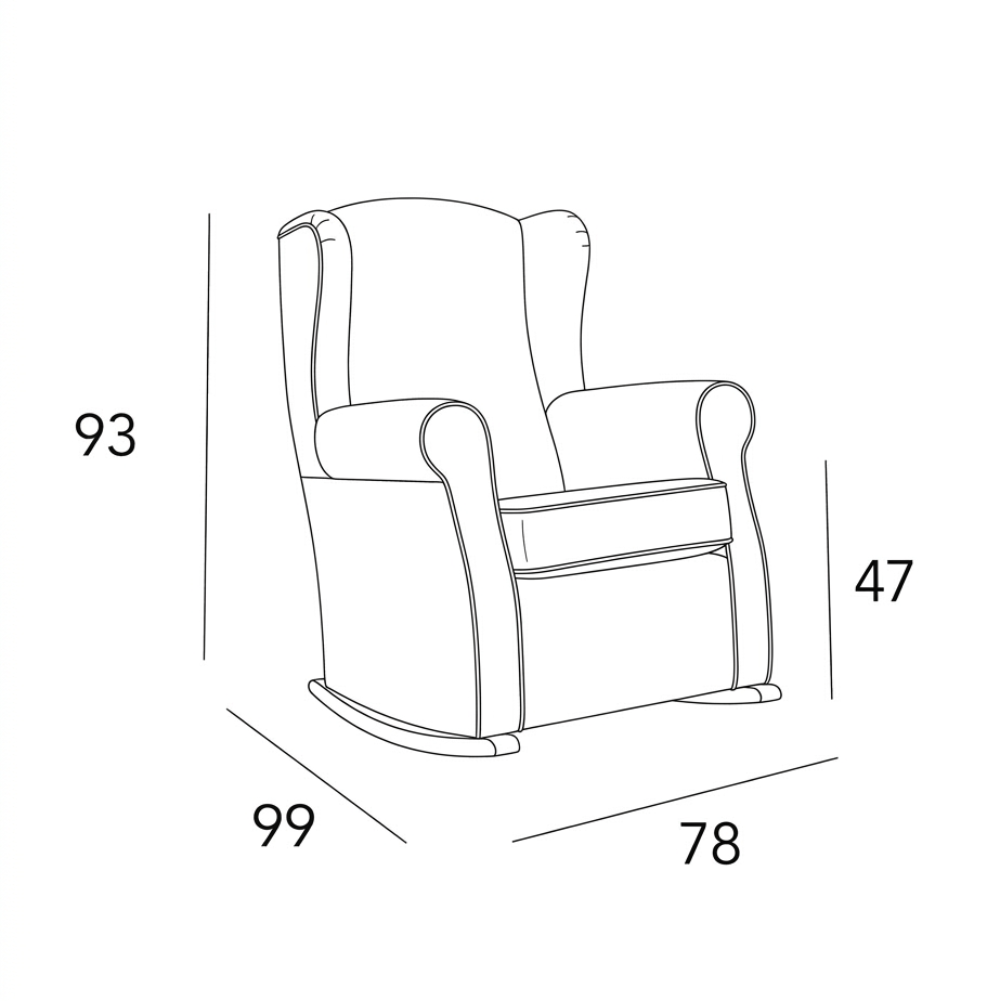 Sillón orejero modelo ORBE con balancín