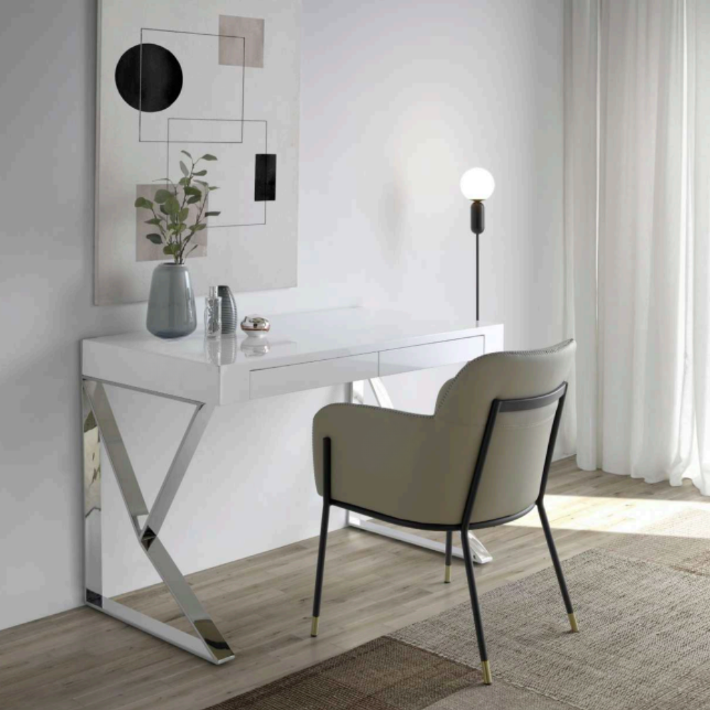 Escritorio Lacado Blanco con Cajones Colección Elegance