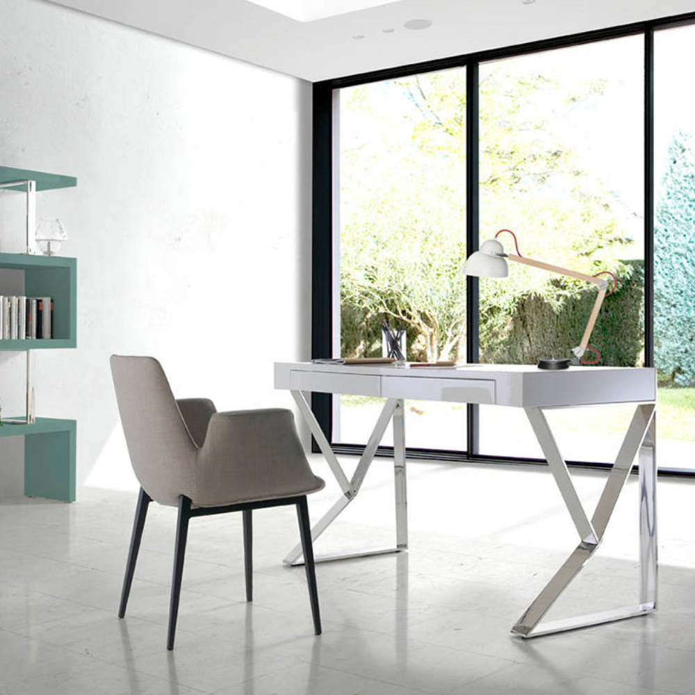 Escritorio Lacado Blanco con Cajones Colección Elegance