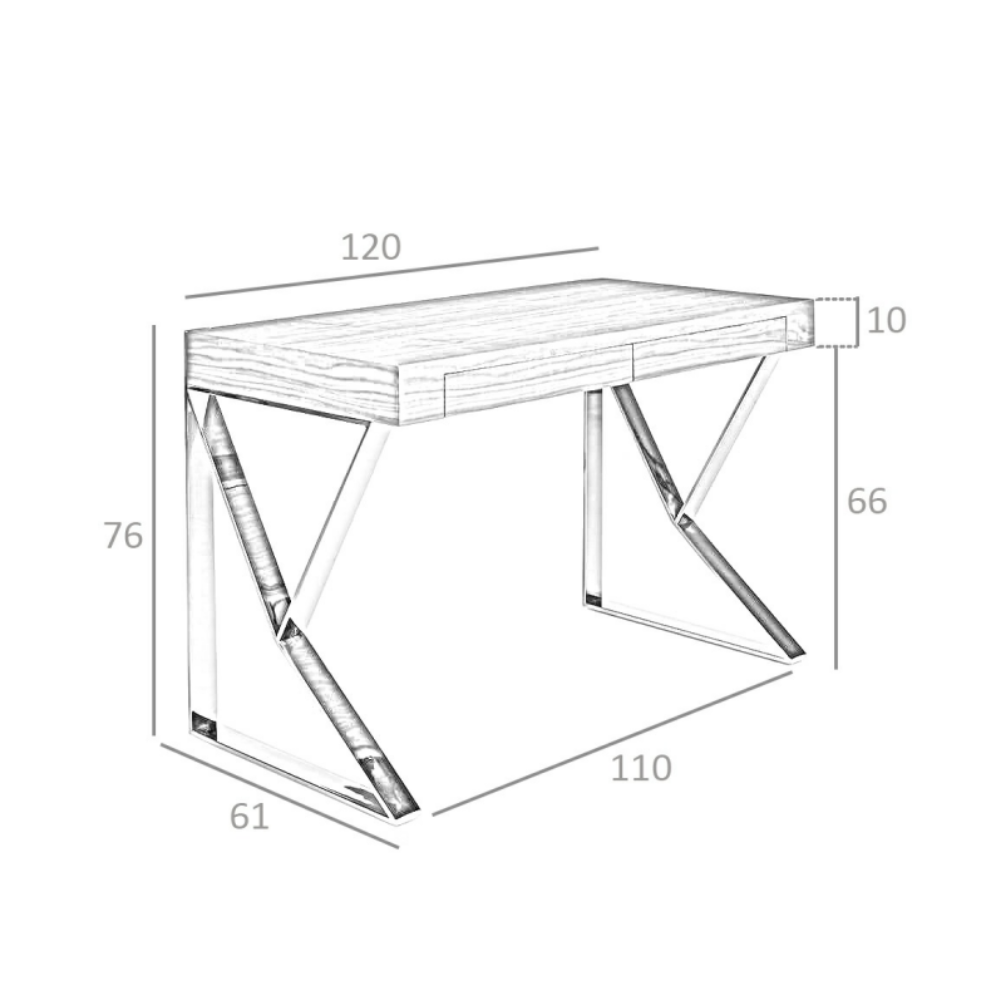 Escritorio Madera Chapada Nogal con Cajones Colección Elegance