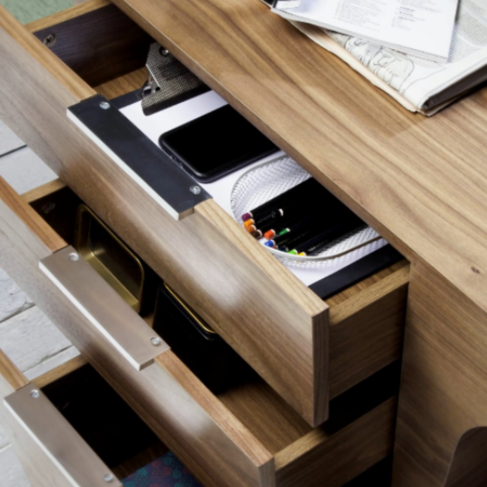 Escritorio Oficina Madera Chapada Colección Elegance