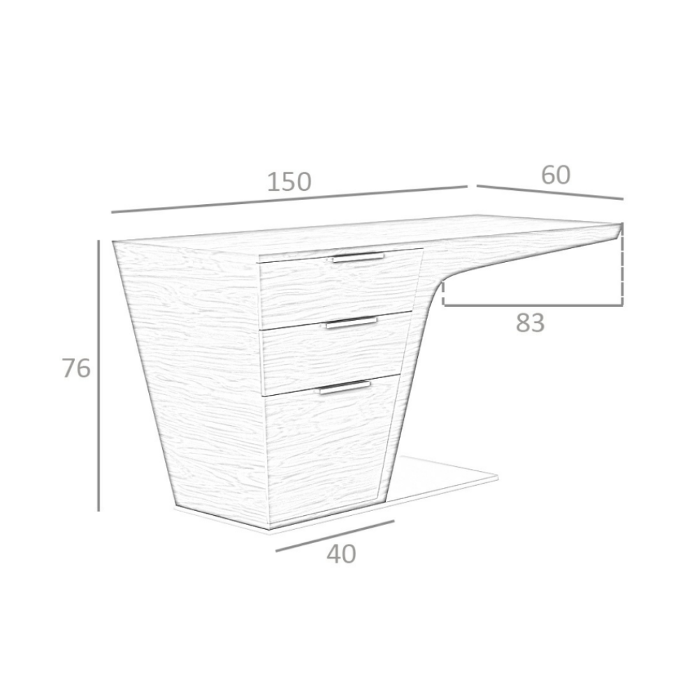 Escritorio Oficina Madera Chapada Colección Elegance