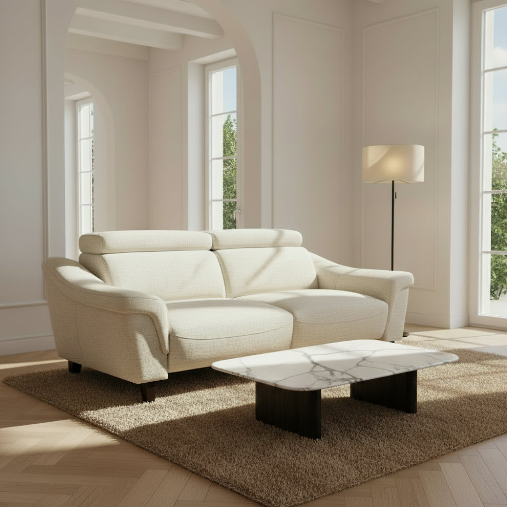 Sofá con cabezales abatibles modelo PADOVA Tapizado Aquaclean