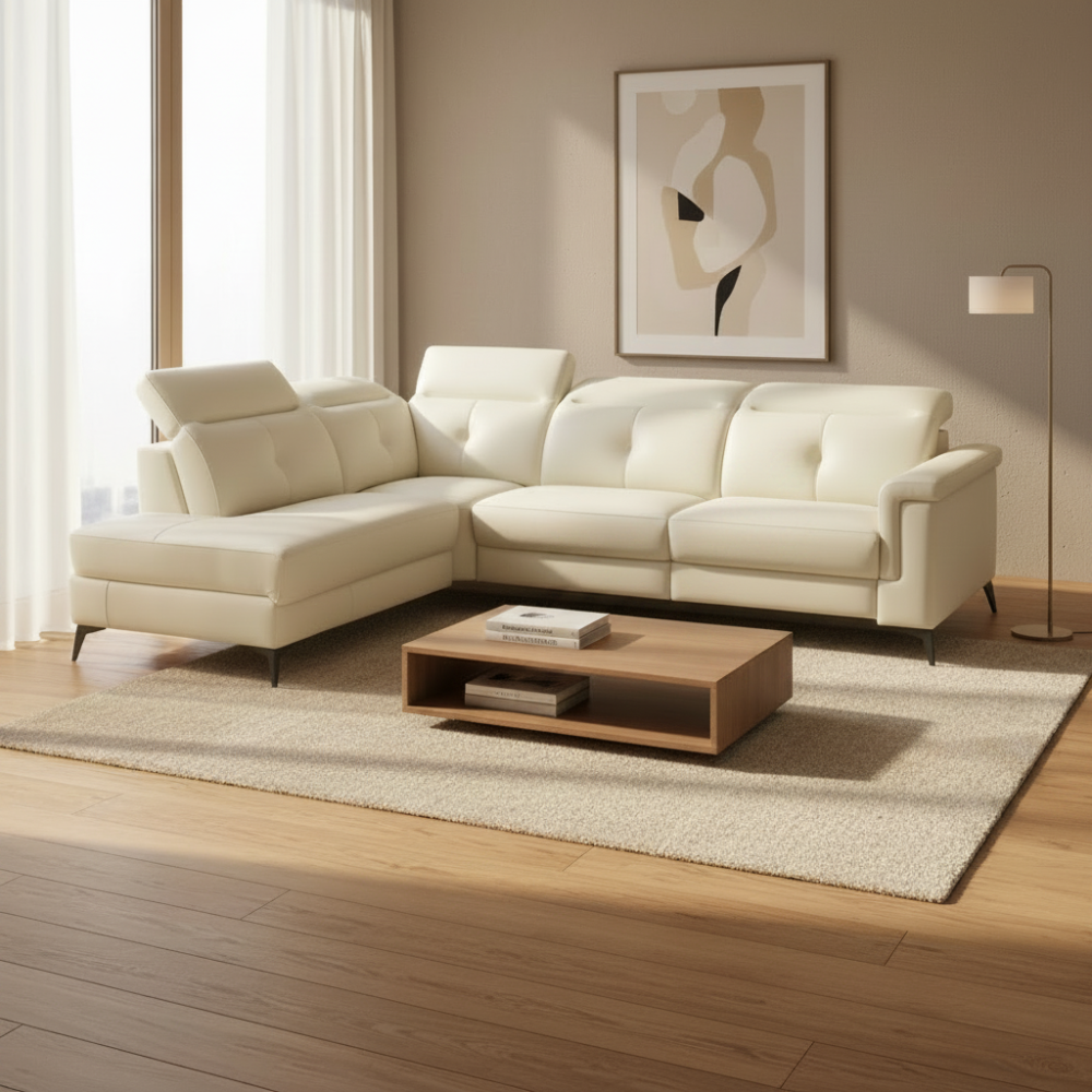 Sofa Rinconera modelo VICTORIA Tapizado en piel