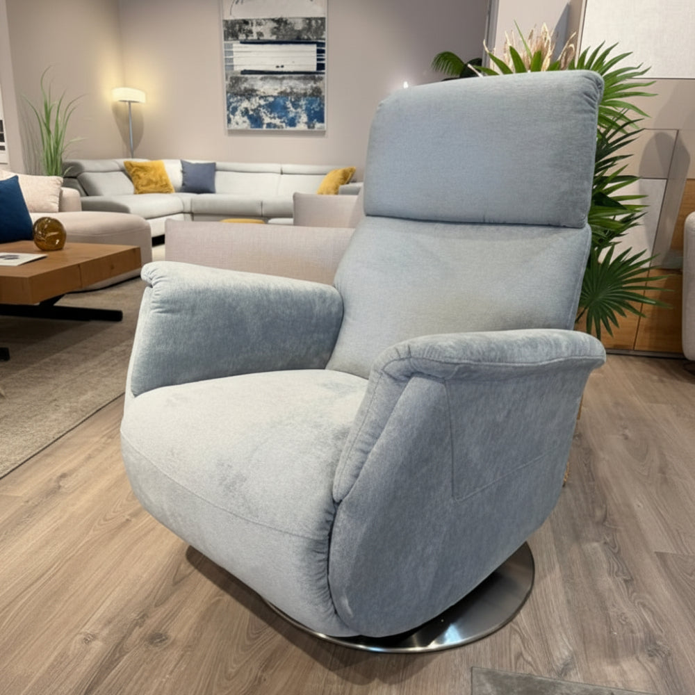 Sillón giratorio relax motorizado modelo EVANS con pie de disco