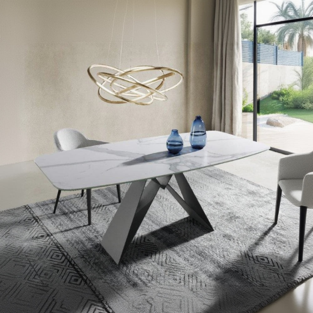 Mesa comedor de diseño modelo IN-NFN tapa porcelánico