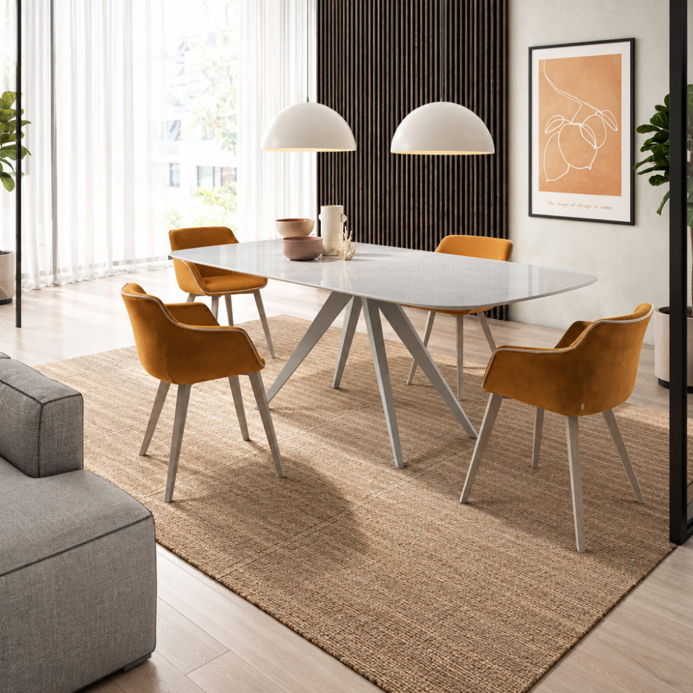 Mesa de Comedor Modelo NC-GST B KER Tapa de Porcelánico
