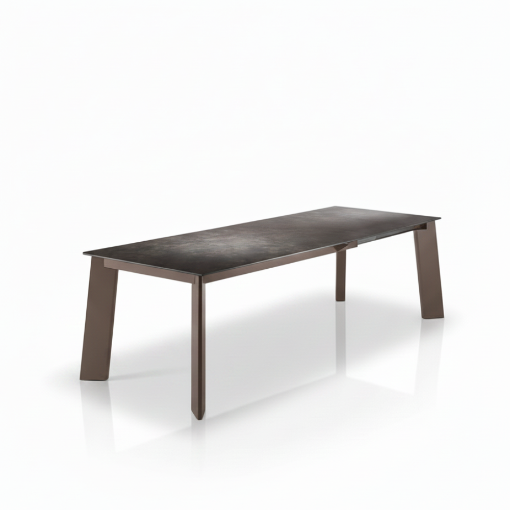 Mesa Comedor Fija o Extensible Vulcano Ceniza con Tapa Cerámica