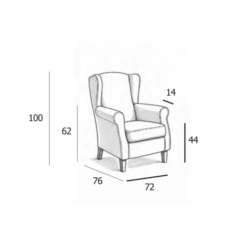 Sillón orejero modelo ORBE Tapizado Express