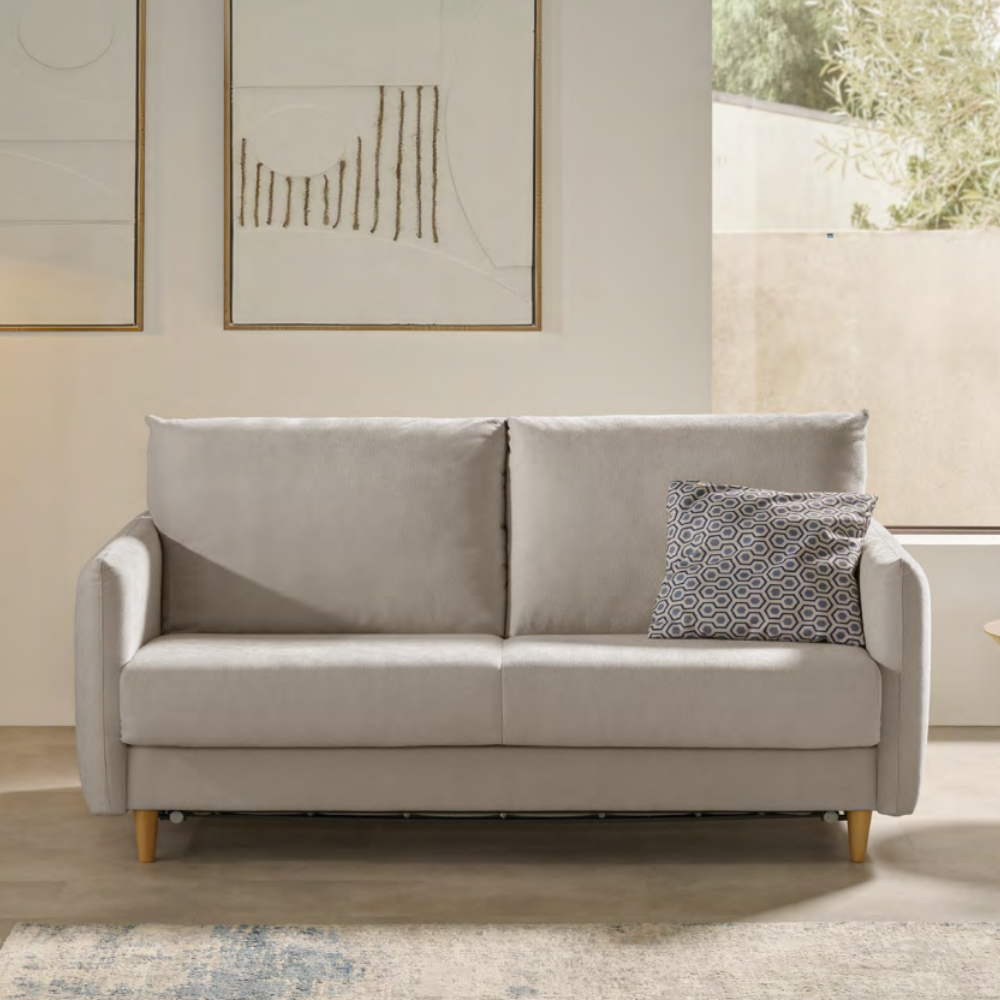 Sofá cama modelo MINIMAL con sistema Italiano Tapizado Express