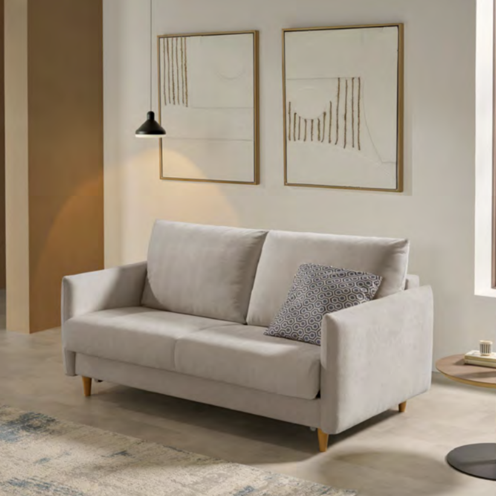 Sofá cama modelo MINIMAL con sistema Italiano Tapizado Express