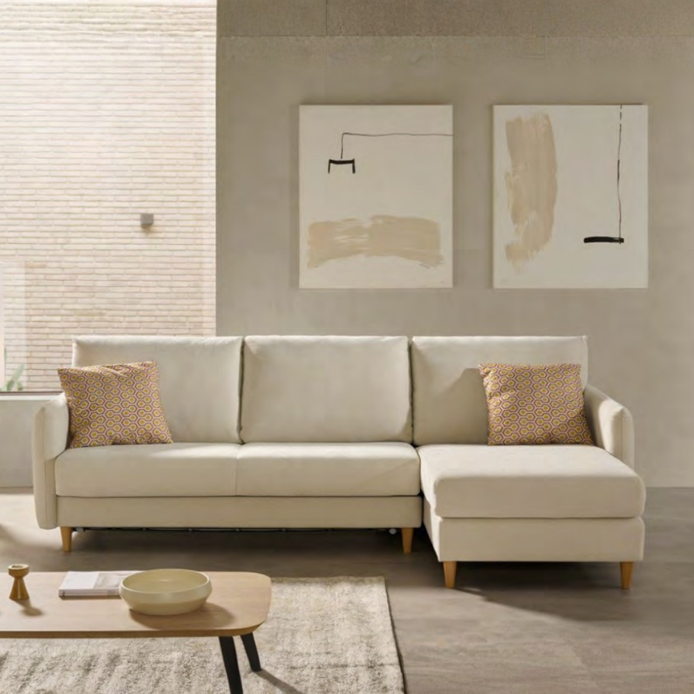 Chaisselongue cama con apertura italiana y almacenaje modelo MINIMAL Tapizado Express