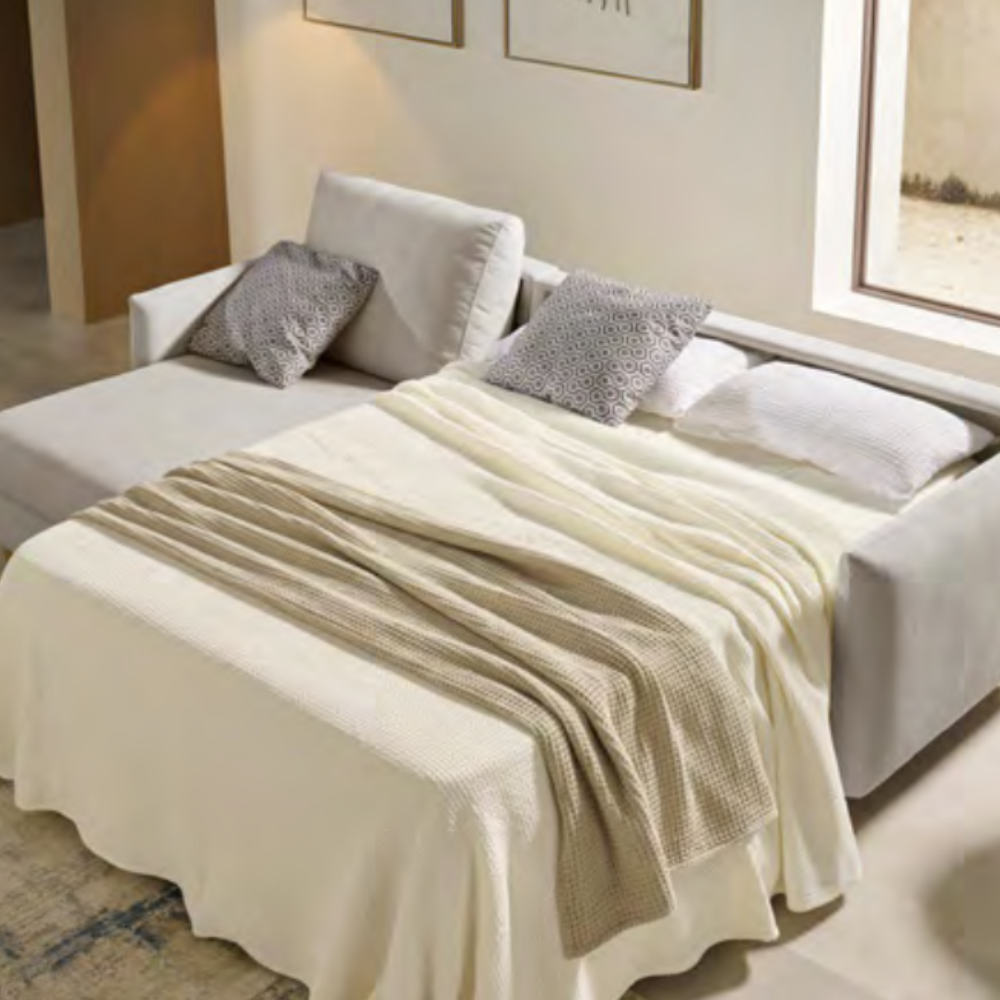 Chaisselongue cama con apertura italiana y almacenaje modelo MINIMAL Tapizado Express