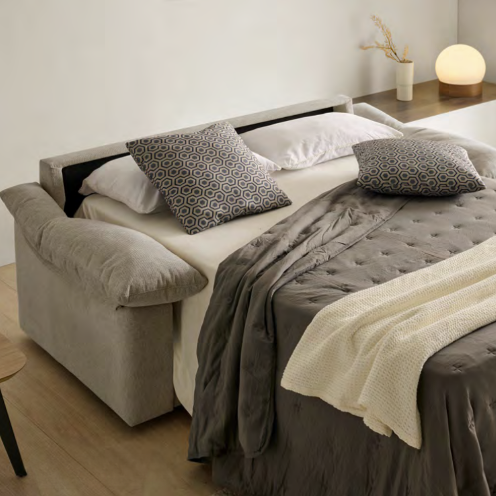 Sofá cama modelo BERTON con sistema  de apertura italiana Tapizado con entrega Express